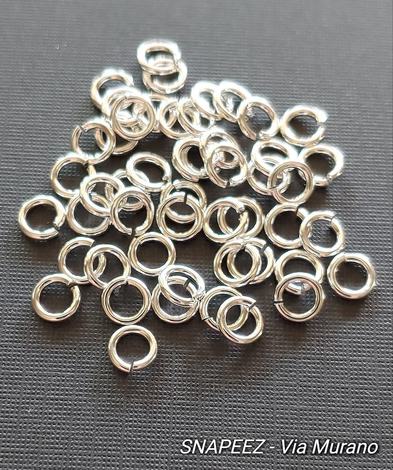 SNAPEEZ® The Ultra Secure No Solder Jump Ring Silver Ring Hard Open Locking Snapping Jump Ring 6mm Heavy Gauge. Made in USA. image 1