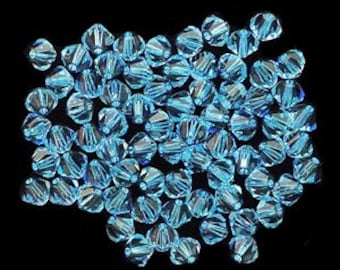 オリジナルスワロフスキー®アクアマリンビーズ 8mm フラワービーズ 2個