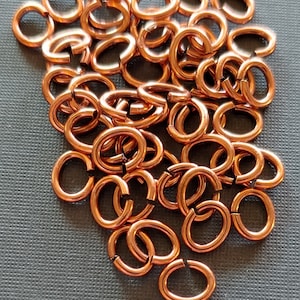 SNAPEEZ® &quot;The Snapping Jump Ring&quot; Bella Flamed Copper Oval Jump Ring Hard Open Locking Jump Ring 8x6mm Heavy Gauge. Made in USA.