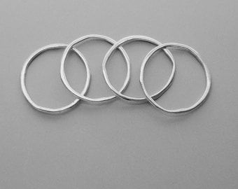 Concentric Pewter Pendant Rings. Choose Outside Diameter Size.  Pack of 4 Rings.