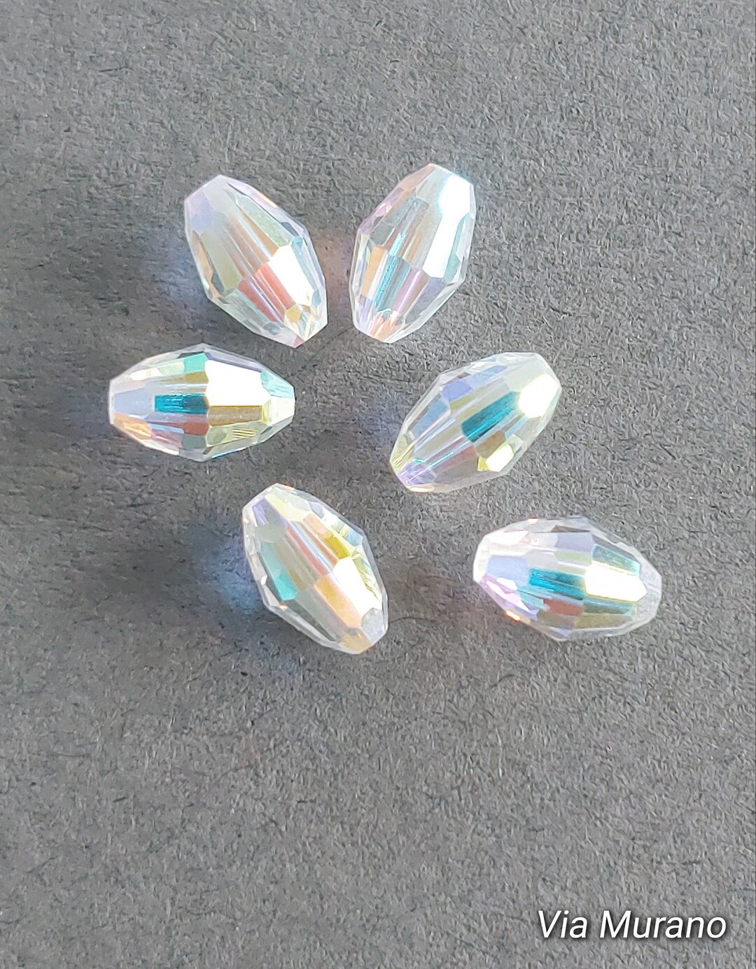 本物のヴィンテージ スワロフスキー #5200 エッグビーズ 7.5 x 5 mm