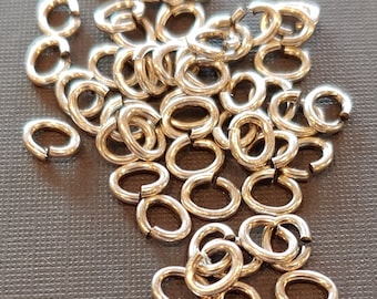 SNAPEEZ® "The Snapping Jump Ring" Moonlight Silver Oval Jump Ring Hard Open Locking Jump Ring 6x4mm Heavy Gauge. Made in USA.