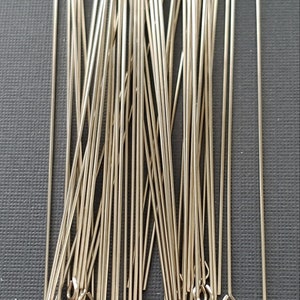 3&quot; ~ 22g or 24g Wire Wrapper Nickel Silver Eye Pins.  Package of 50 Nickel Silver Eye Pins. Made in USA.
