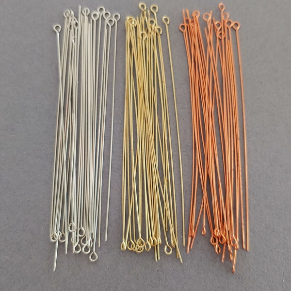 Save 10% on Wire Wrapper Eyepin mini-PRO-PAK (Pack of 75) Made in USA.  25 pieces each of Nickel Silver, Brass and Copper eyepins.
