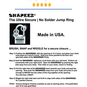 SNAPEEZ® The Snapping Jump Ring Silver Ring Hard Open Locking Jump Ring 4mm Heavy Gauge. Made in USA. image 3
