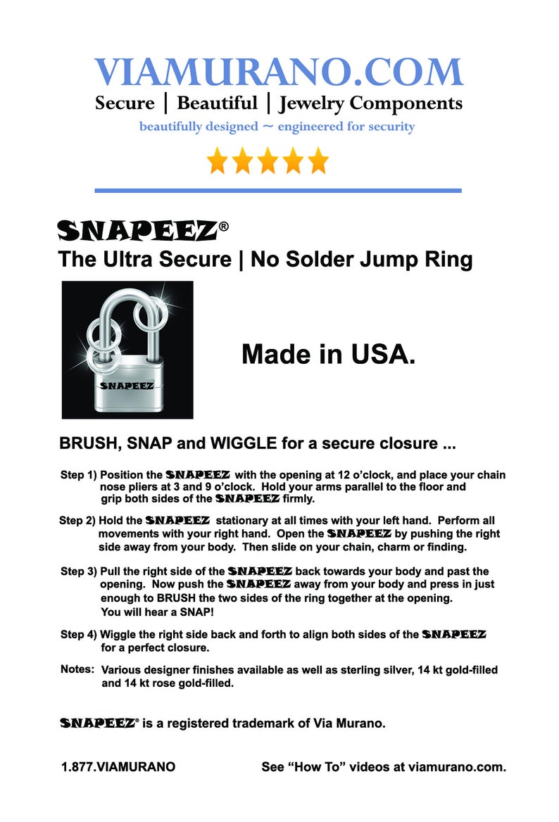 SNAPEEZ® The Snapping Jump Ring Silver Ring Hard Open Locking Jump Ring 4mm Heavy Gauge. Made in USA. image 3