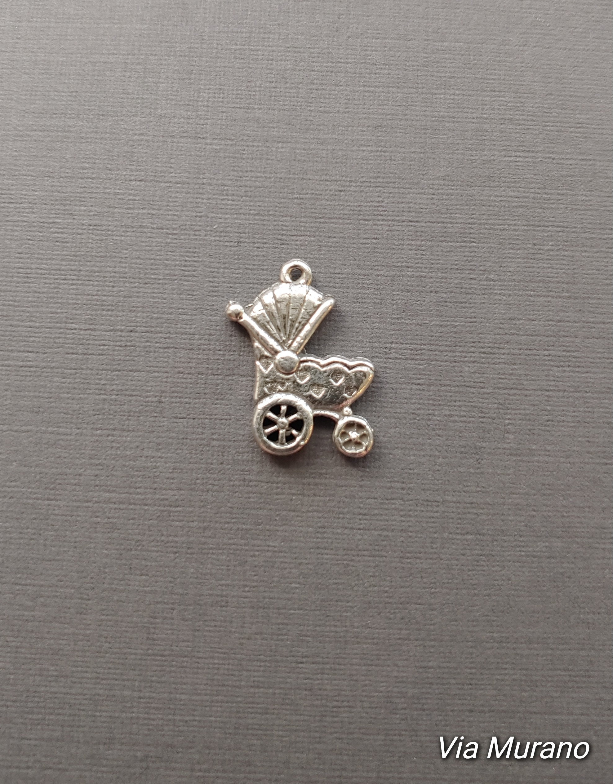 Limited Edition Sterling Silver Baby Stroller Charm Measuring