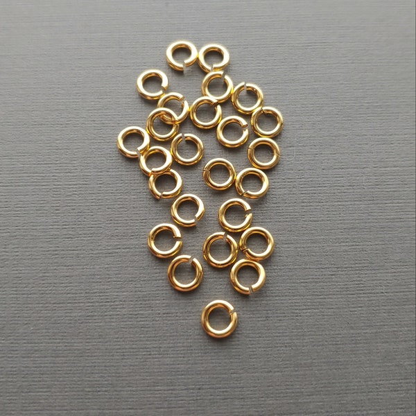 SNAPEEZ® The Ultra Secure No Solder Jump Ring 24 kt. Gold Ring Hard Open Locking Snapping Jump Ring 5mm Heavy Gauge. Made in USA.