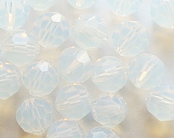 SWAROVSKI #5000 Round Bead 6mm White Opal Non  AB (24 Pieces). Made in Austria.