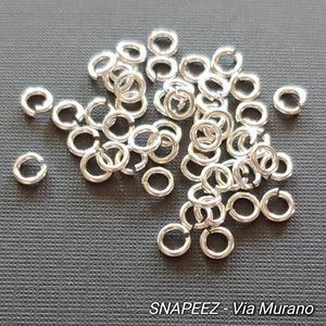 SNAPEEZ® The Snapping Jump Ring Silver Ring Hard Open Locking Jump Ring 4mm Heavy Gauge. Made in USA. image 1