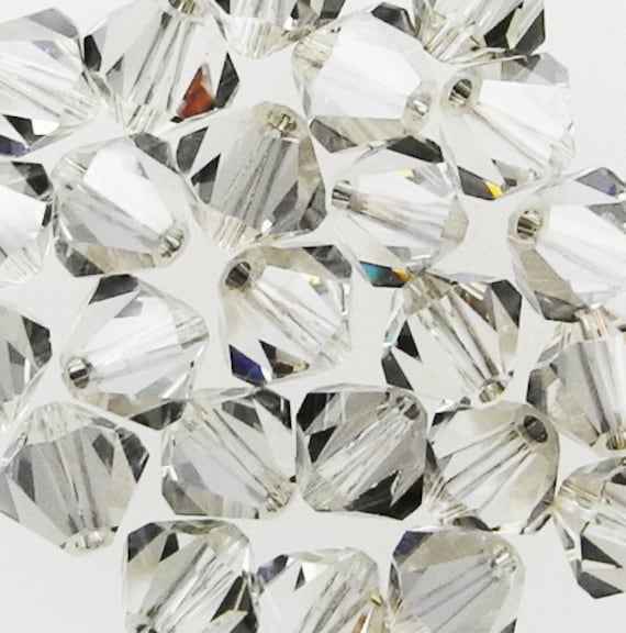 SWAROVSKI 5301 Bicone Bead 6mm Crystal Satin Non AB 24 Pieces