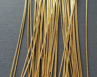 3" ~ 22g or 24g Wire Wrapper Brass Eye Pins.  Package of 50. Made in USA.