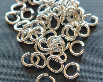 SNAPEEZ® "The Snapping Jump Ring" Silver Oval Jump Ring Hard Open Locking Jump Ring 8x6mm Heavy Gauge. Made in USA.