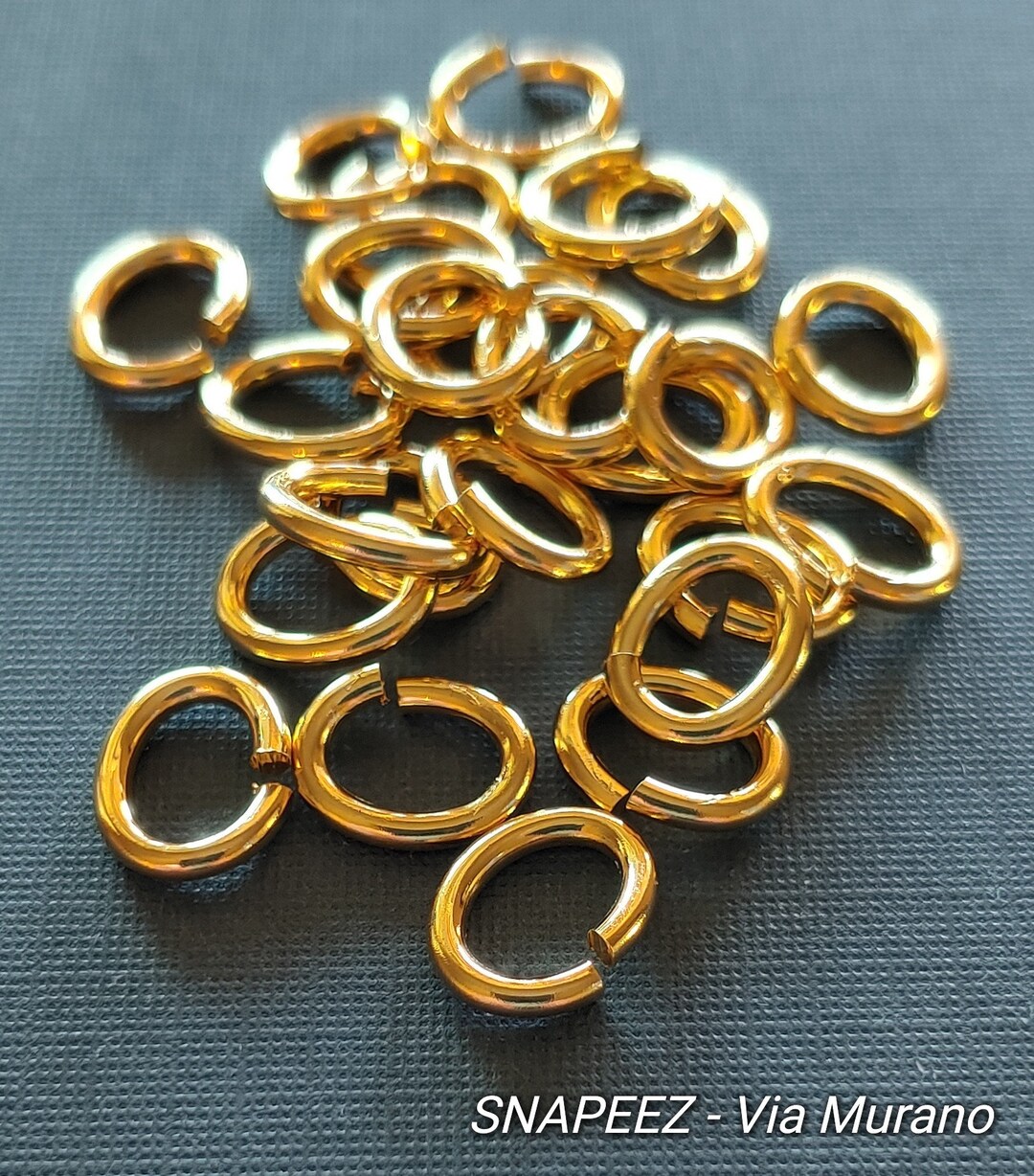 SNAPEEZ® the Snapping Jump Ring 24 Kt. Gold Oval Jump Ring Hard Open