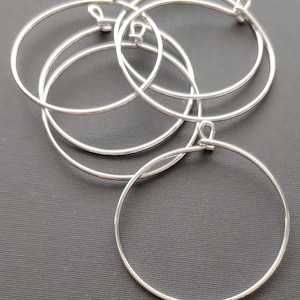 New Lighter Weight 43mm Best Hoop Ever Earring Wire Earring Hoop Finding DuroPlate™ (Pack of 4).  "Squeeze to Open Me!"