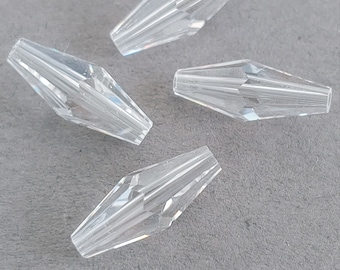 Authentic Vintage Swarovski 5205 15mm x 6mm Elongated Crystal Bead Crystal NonAB. Quantity 4.