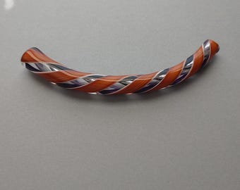 David Christensen Round Horn Shaped Cane Glass Bead measuring 120x11mm.  Made in USA.