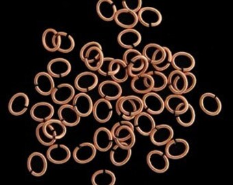 SNAPEEZ® "The Snapping Jump Ring" - UltraPlate® Ellipse "The Oval" Bella Flamed Copper Ring Hard Open Jump 8x6mm Heavy Gauge (Pk 50)