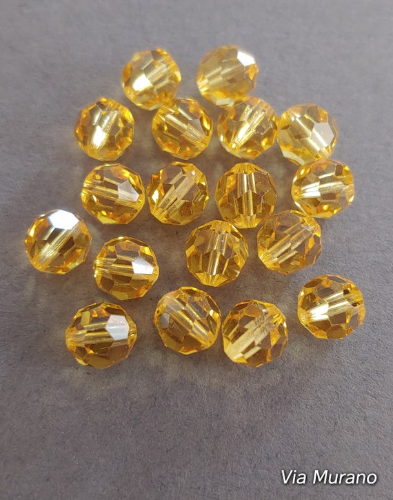 SWAROVSKI #5000 Round Bead 8mm Light Topaz Nonab (18 Made