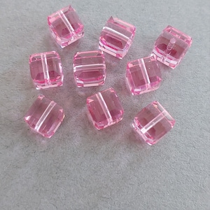 SWAROVSKI #5601 Cube Bead 6mm Rose Non AB (9 Pieces)