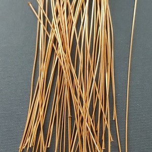3 24g Wire Wrapper Brass Headpins. Package of 50 24g Brass Head Pins. Made in USA. image 1