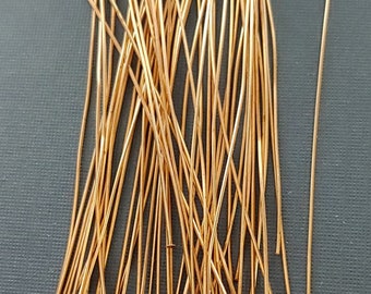 3" ~ 24g Wire Wrapper Brass Headpins. Package of 50 24g Brass Head Pins. Made in USA.