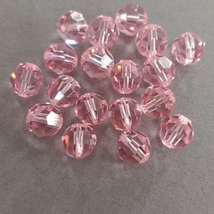 SWAROVSKI #5000 Round Bead 8mm Light Rose NonAB (18 Pieces). Made in Austria.