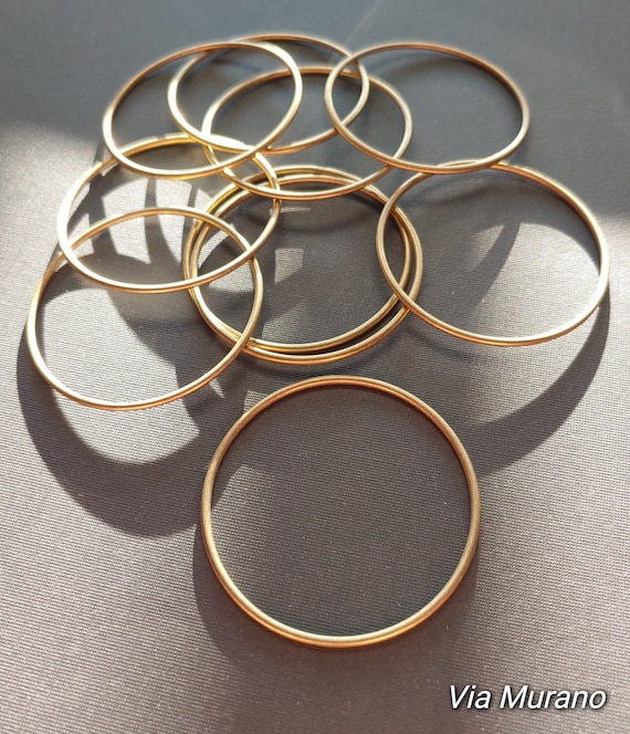 2 Anelli Tondi In Ottone Massiccio – Senza Saldatura – Diametro 32mm (1 1/4″) – Nuovi