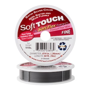 SoftTouch Beading Wire® .014 - 21 strand - 30ft or 100ft.  Stainless Steel 21 Strand Beading Wire. Made in USA.