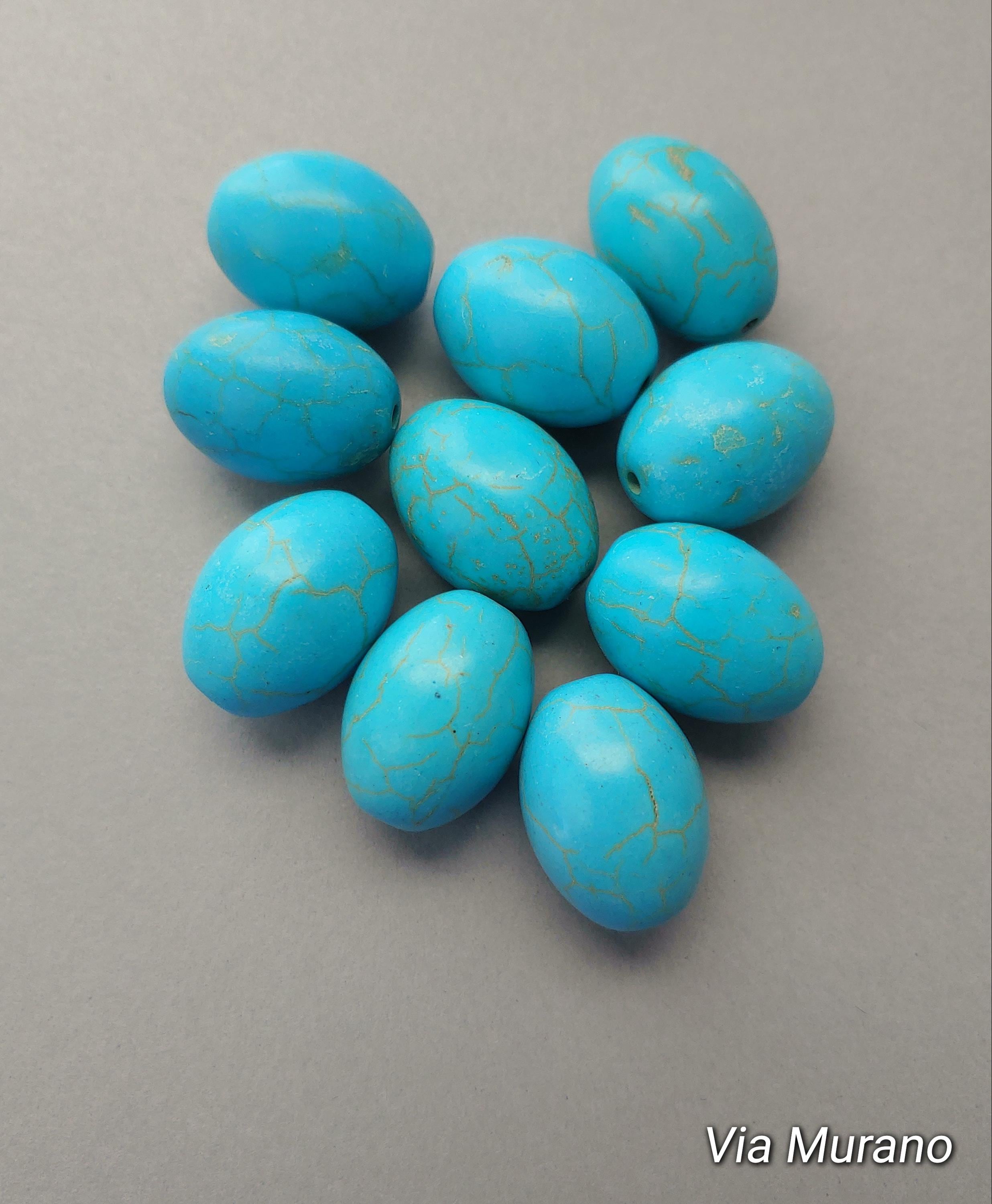 Bead Lot of 10 Dyed Howlite Rounded Oval Beads 20x15mm - Etsy
