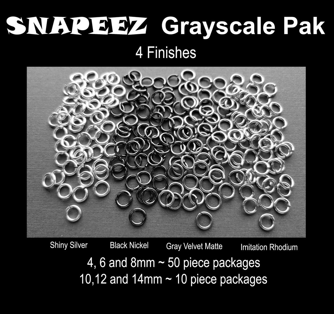 Snapeez® II Ultraplate the Snapping Jump Ring Grayscale PAK. Silver