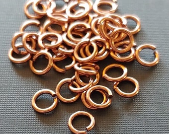 SNAPEEZ® The Ultra Secure No Solder Jump Ring Antique Copper Ring Hard Open Locking Snapping Jump Ring 6mm Heavy Gauge. Made in USA.