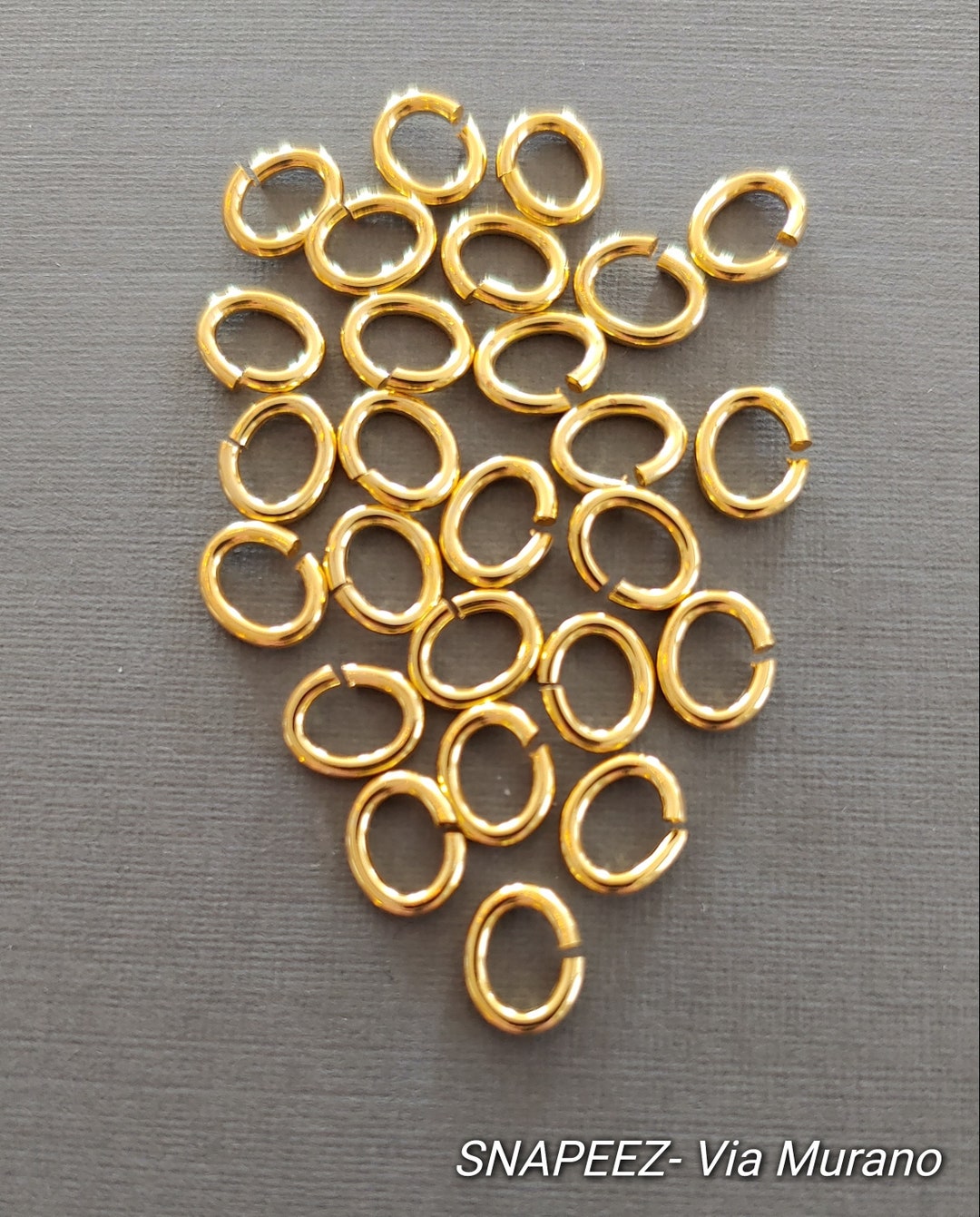 SNAPEEZ® the Snapping Jump Ring 24 Kt. Gold Oval Jump Ring Hard Open
