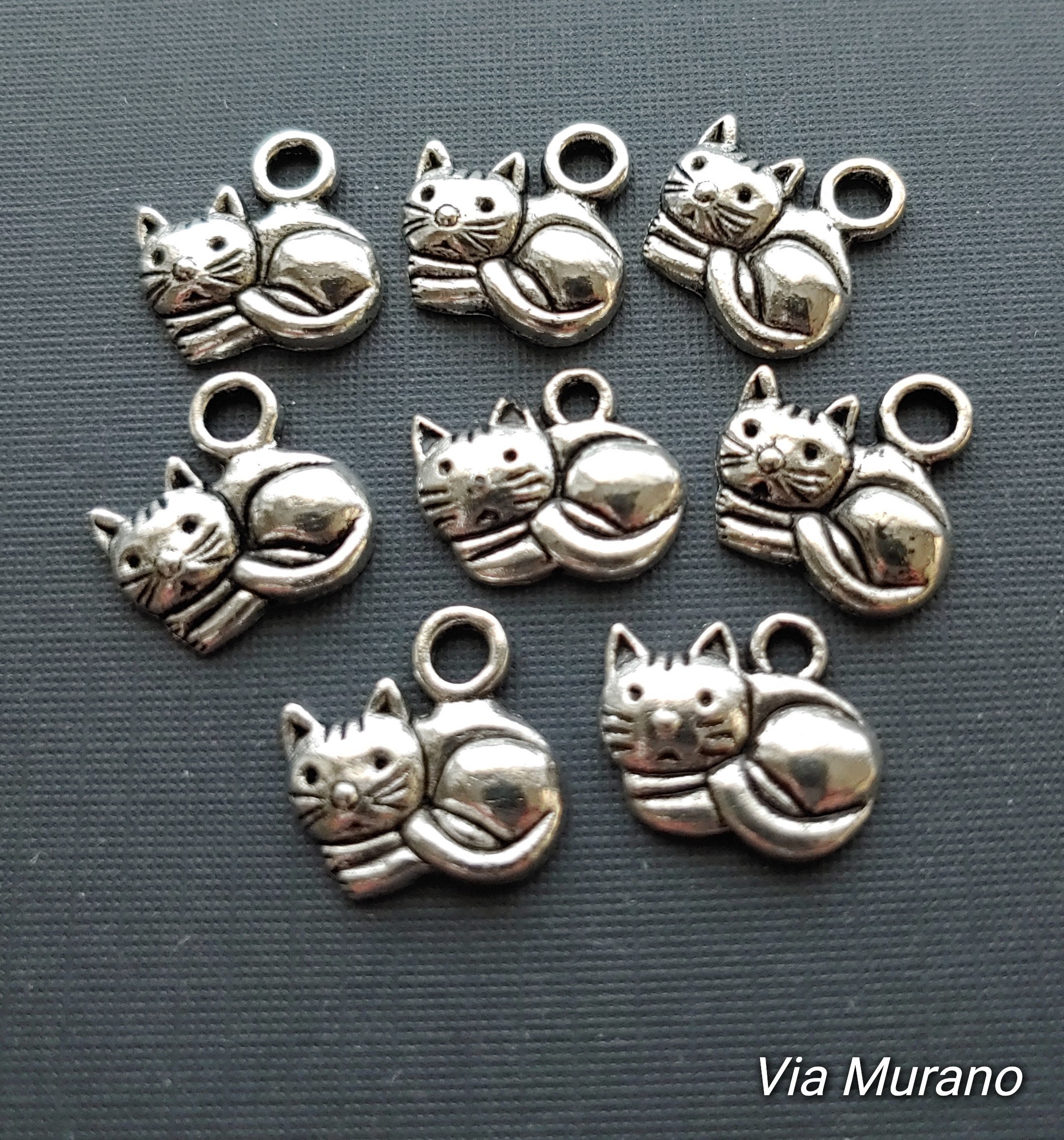 Pewter Cat Charm 14mm x 14mm se vende en pack de 8 solamente Etsy España