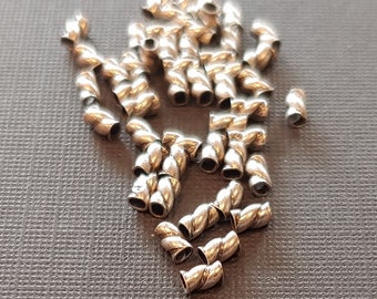 Perlina Twisted Tornado Crimp® 99,9% Argento Moonlight ULTRAPLATE® .019 3 mm (scegli la dimensione della confezione). Prodotto negli Stati Uniti