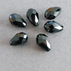 Authentic Vintage Swarovski #5500 Teardrop Bead 9x6mm Jet NonAB (Pk 6).  Made in Austria.