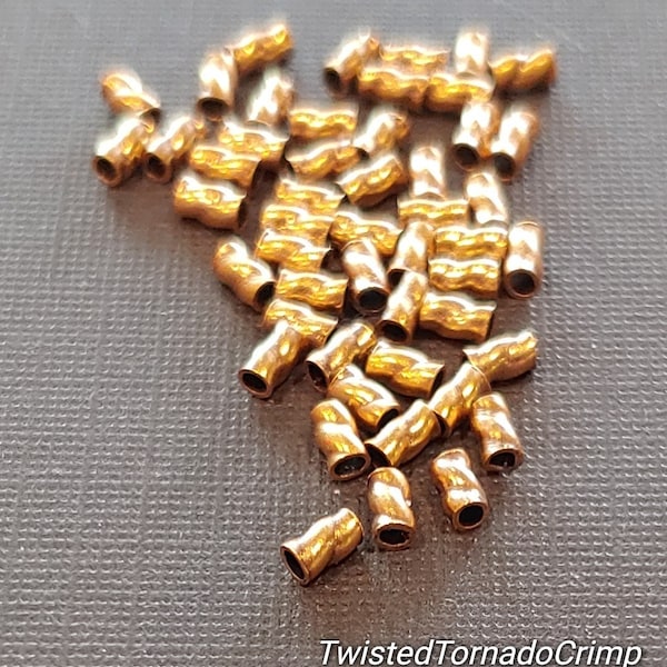 Twisted Tornado Crimp® 24 kt. Antique Gold ULTRAPLATE® .019 3mm (Choose Package Size). Made in USA.