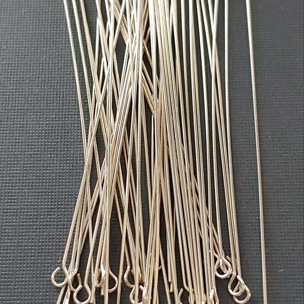 3" ~ 24g Wire Wrapper Sterling Silver Eye Pins.  Choose package size. Made in USA.