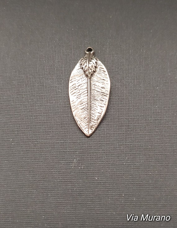 Limited Edition Sterling Silver Leaf Charm Measuring 13mmx30mm. Weight of Charm is 2.68 Grams. Etsy