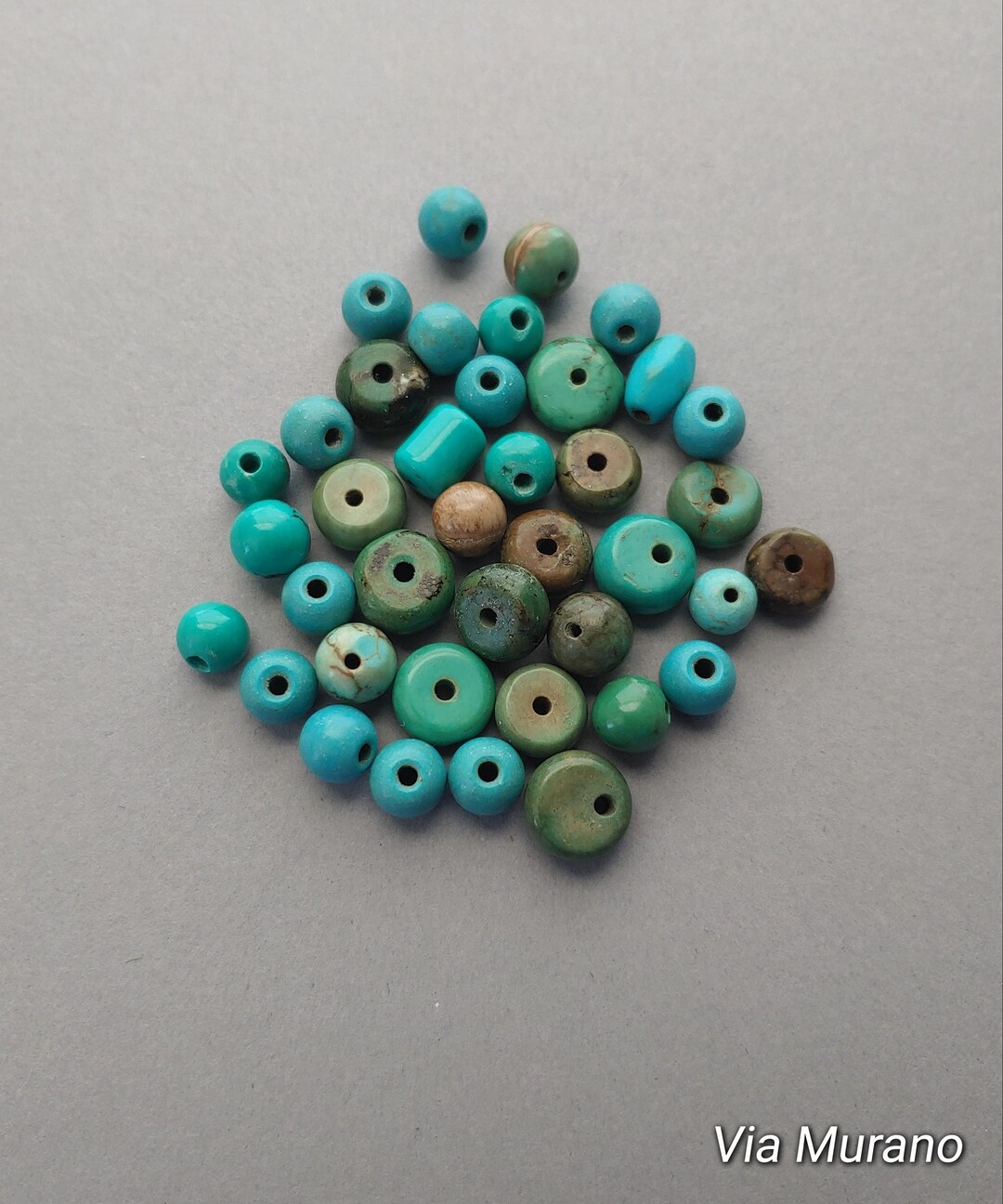 Bead Lot of 38 Disc and Round Dyed Howlite Beads - Etsy