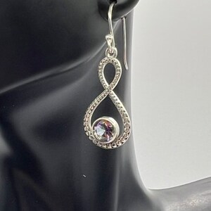 Rainbow Mystic Topaz Sterling Silver Drop Dangle Earrings
