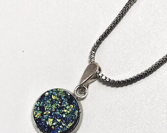 Blue Drusy Necklace - Etsy