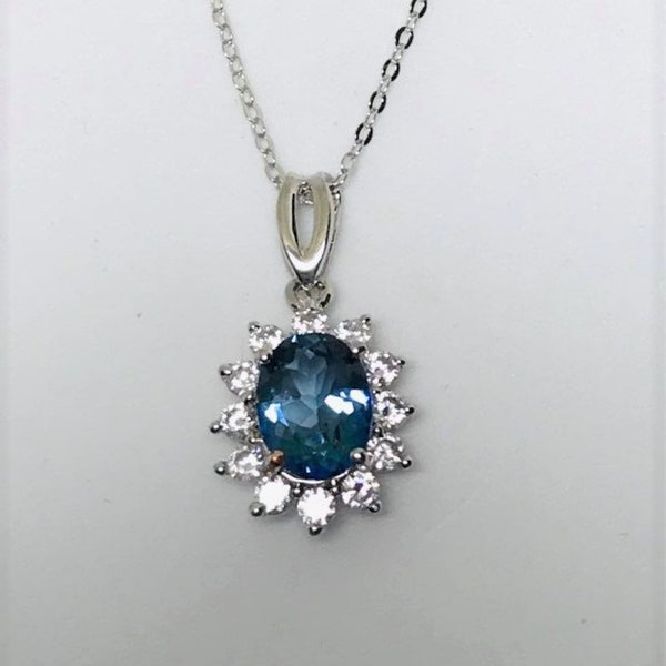 Neptune Garden Mystic and White Topaz Sterling Silver Necklace