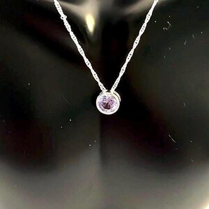 Lab Created Amethyst Slider Sterling Silver Necklace