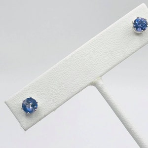 6mm Iolite Nickel-Free Sterling Silver Stud Earrings