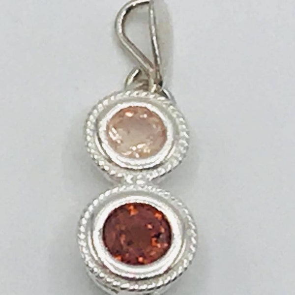 Oregon Schiller Sunstone & Spessartite Garnet Sterling Silver Pendant