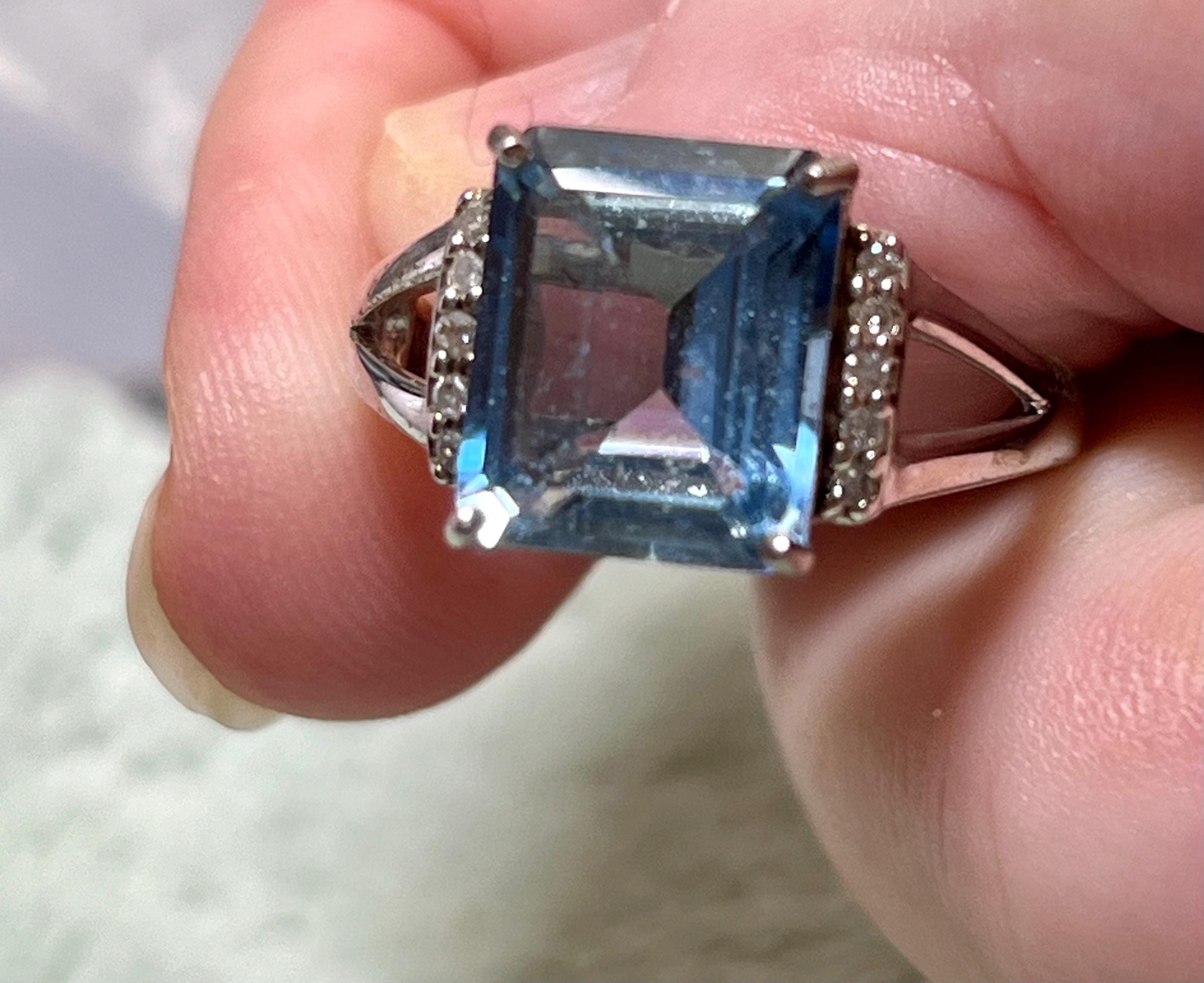 5.87cts Blue Turquoise & White Diamond Sterling Silver