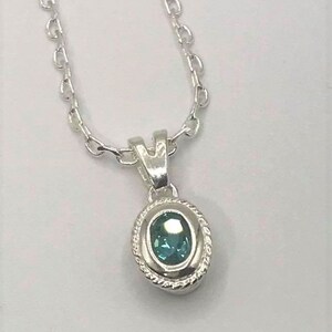 Teal Topaz Sterling Silver Rhodium Plated Necklace