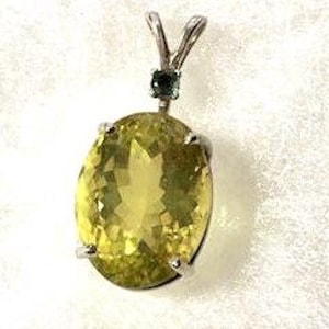 Lemon Topaz and Alexandrite Sterling Silver Pendant