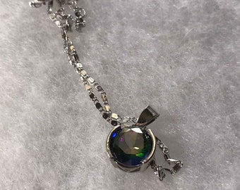 Sterling Silver Green Mystic Topaz necklace